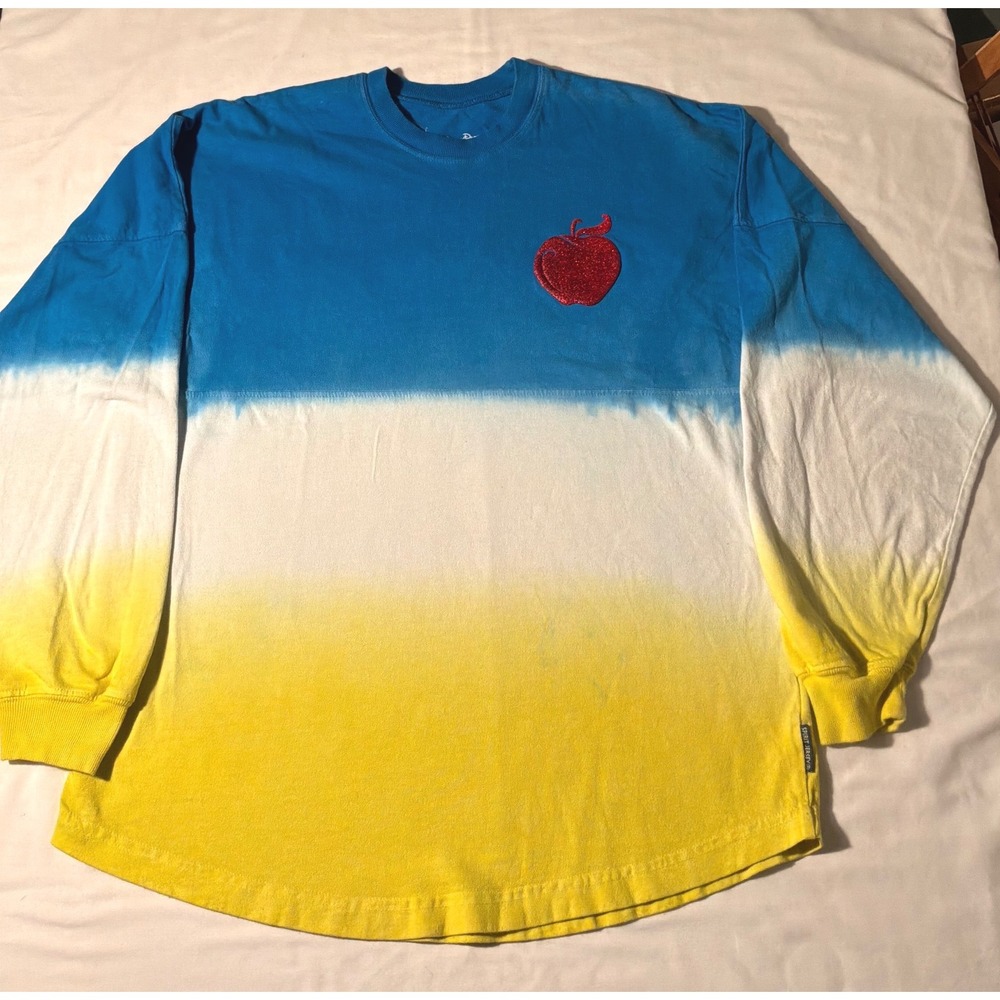 Disney Parks Spirit Jersey Disneyland Snow White Ombre Blue Yellow Red Apple S